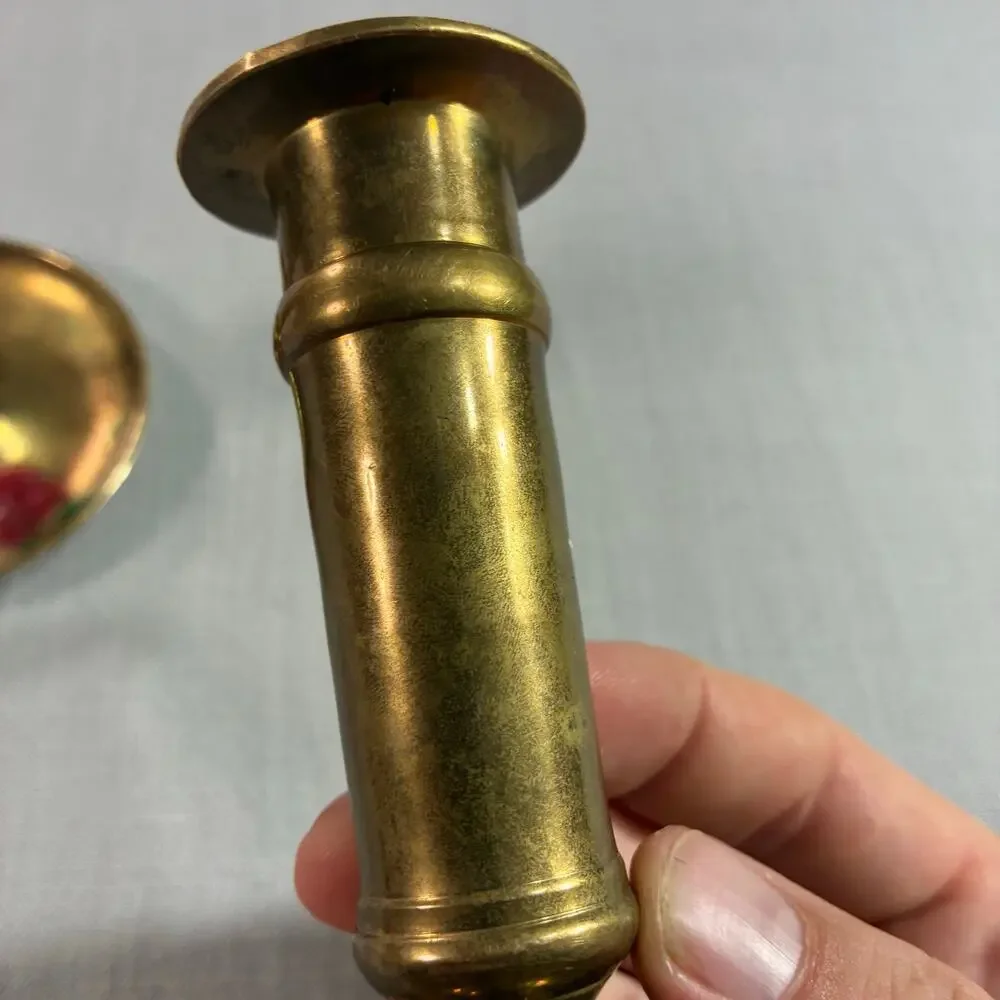Vintage Solid Brass Candlestick Holders Pair 5